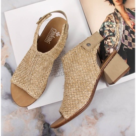Sandalias trenzadas mujer beige Rieker 64670-60 2