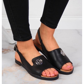 Sandalias de mujer con adorno Filippo negro 6