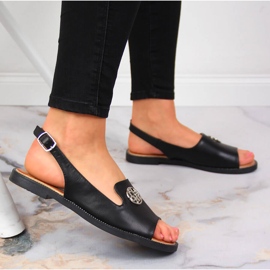 Sandalias de mujer con adorno Filippo negro 5
