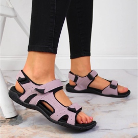 Sandalias deportivas mujer con velcro violeta American Club 7