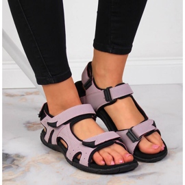 Sandalias deportivas mujer con velcro violeta American Club 6