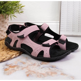 Sandalias deportivas mujer con velcro violeta American Club 4
