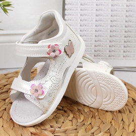 American Club sandalias blancas con velcros para niña blanco 3