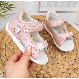 Sandalias niña con velcro rosa claro American Club 1