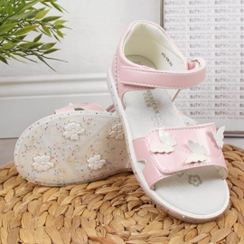 Sandalias niña con velcro rosa claro American Club rosado 2