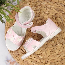 Sandalias niña con velcro rosa claro American Club rosado 4