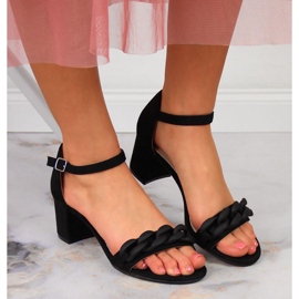 Sandalias de mujer Filippo negras en un poste con una cadena negro 6