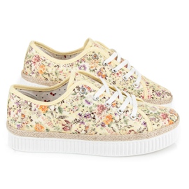 Kylie Alpargatas de encaje con flores multicolor 5