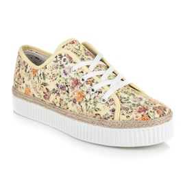 Kylie Alpargatas de encaje con flores multicolor 2