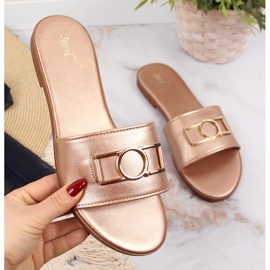 Pantuflas de mujer con adorno Jezzi dorado 2