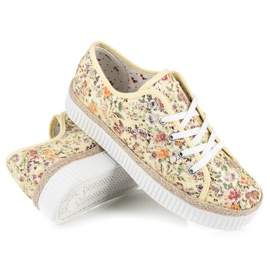 Kylie Alpargatas de encaje con flores multicolor 4