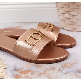 Pantuflas de mujer con adorno Jezzi dorado 3