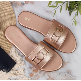Pantuflas de mujer con adorno Jezzi dorado 4