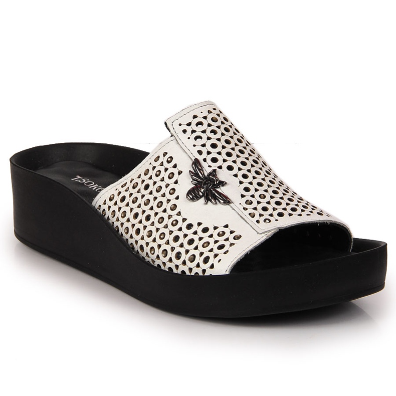 Babucha mujer piel calada blanca T.Sokolski 2