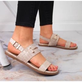 Sandalias mujer beige croco lacado T.Sokolski 5