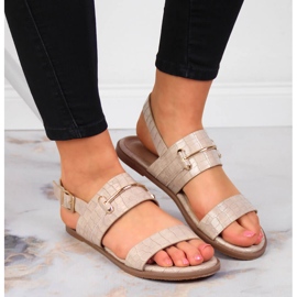Sandalias mujer beige croco lacado T.Sokolski 6
