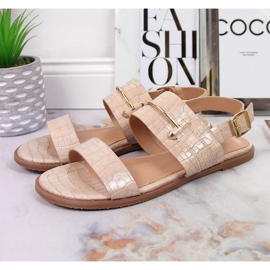 Sandalias mujer beige croco lacado T.Sokolski 4