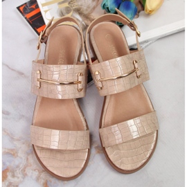 Sandalias mujer beige croco lacado T.Sokolski 3