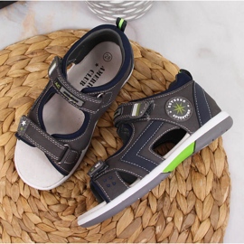Sandalias gris con velcros para niño American Club 4
