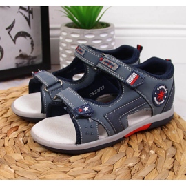 American Club sandalias azul marino con velcros para niño 2