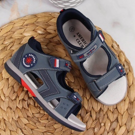 American Club sandalias azul marino con velcros para niño 4