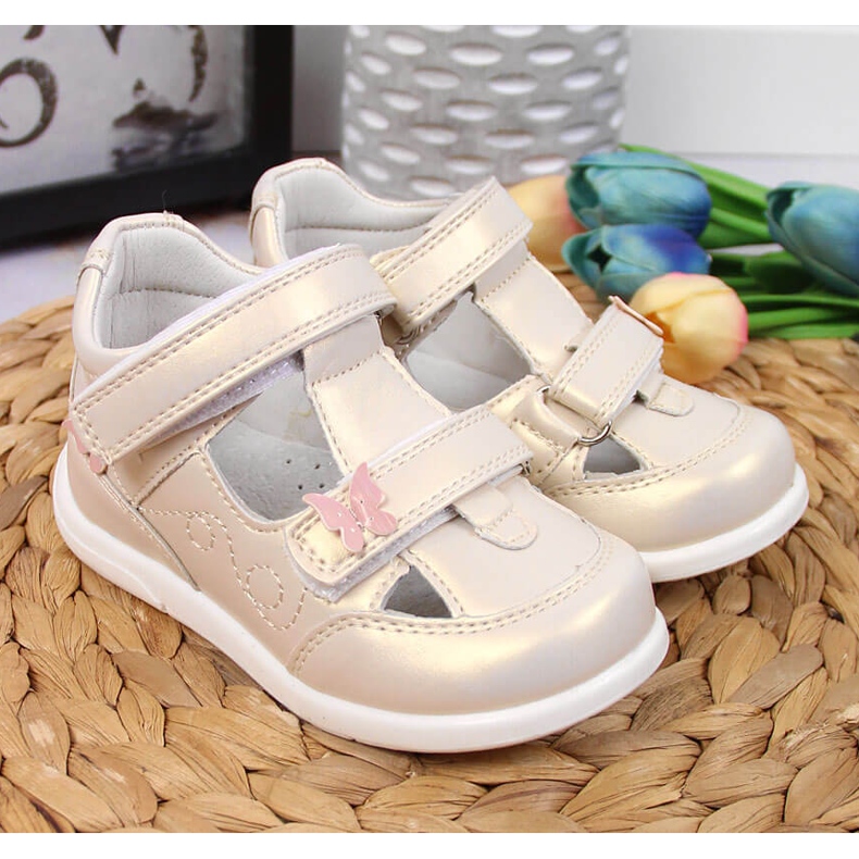 Sandalias niña American Club doradas dorado 2