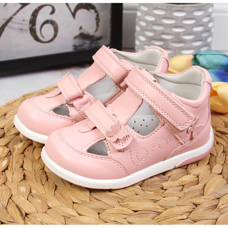 Sandalias de niña American Club enteras en rosa 2