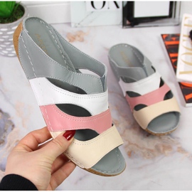 Cómodas zapatillas de estar por casa de mujer en piel Artiker multicolor gris 1