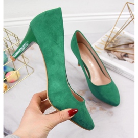 Zapatos de tacón en ante verde Sergio Leone stiletto 1