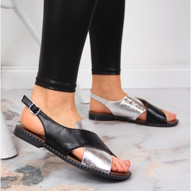 Sandalias mujer Jezzi negras y plateadas negro plata 5