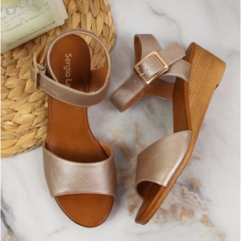 Sandalias de mujer Sergio Leone beige con cuña 2