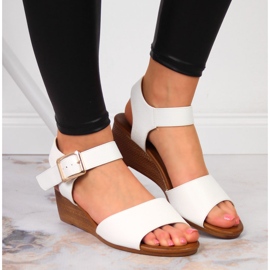 Sandalias mujer con cuña blanco Sergio Leone 6