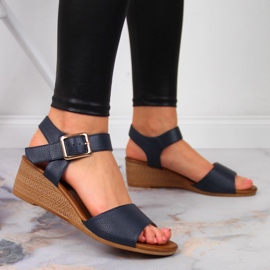 Sandalias mujer azul marino Sergio Leone 5