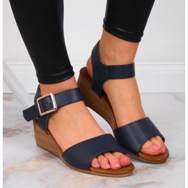 Sandalias mujer azul marino Sergio Leone 6