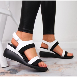 Sandalias mujer con cuña blanco Sergio Leone 5