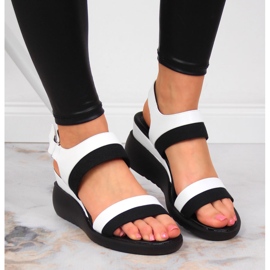 Sandalias mujer con cuña blanco Sergio Leone 6
