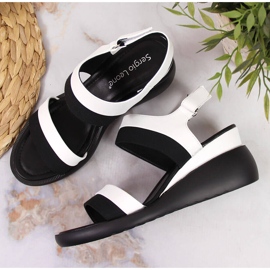 Sandalias mujer con cuña blanco Sergio Leone 3