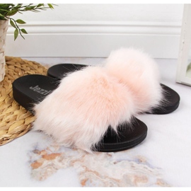 Pantuflas de mujer con pelo - rosa claro Jezzi rosado 4