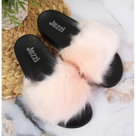 Pantuflas de mujer con pelo - rosa claro Jezzi rosado 3