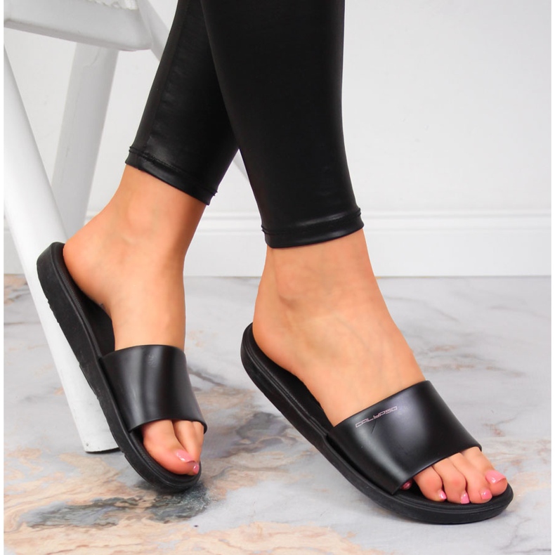 Chanclas piscina mujer Calypso negro 1