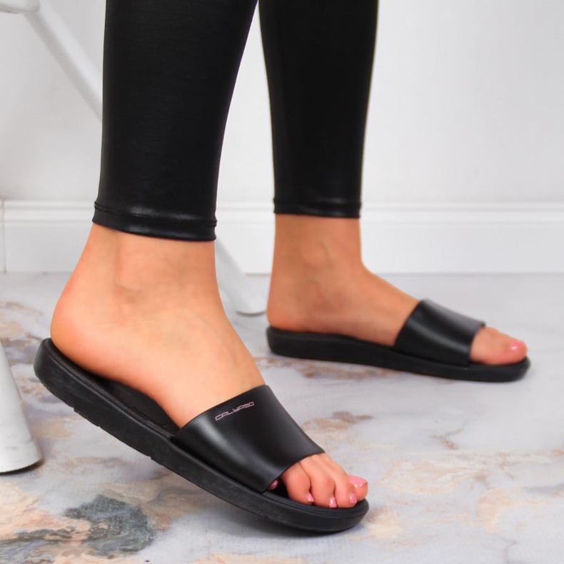 Chanclas piscina mujer Calypso negro 2