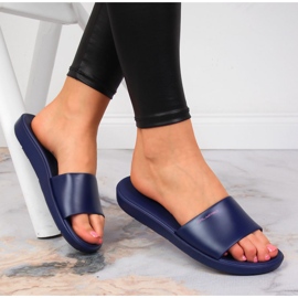 Chanclas piscina mujer Calypso azul marino 1