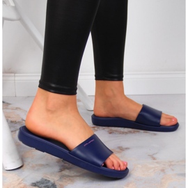 Chanclas piscina mujer Calypso azul marino 2