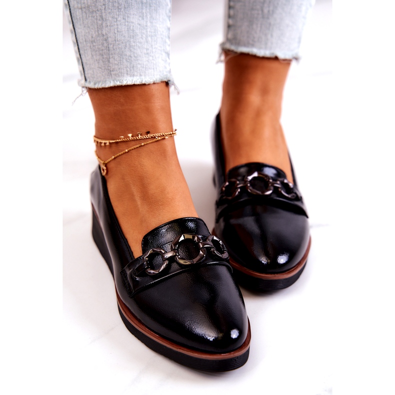 Vinceza Zapatos Cuña Charol Melodías Negras negro 4