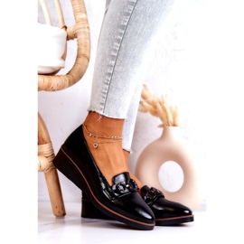 Vinceza Zapatos Cuña Charol Melodías Negras negro 1