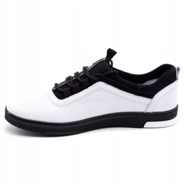 Polbut Zapatos casual hombre piel K24, blanco con suela negra 1