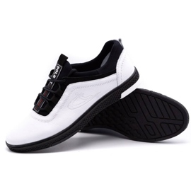 Polbut Zapatos casual hombre piel K24, blanco con suela negra 2