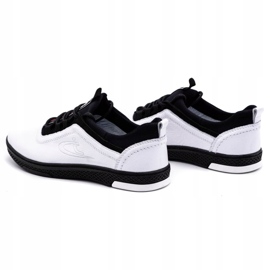 Polbut Zapatos casual hombre piel K24, blanco con suela negra 4