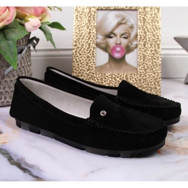 Mocasines mujer Filippo de ante negro 3