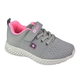 NEWS Zapatos deportivos para niños para velcro 22Z23-4843-M gris-rosa 1